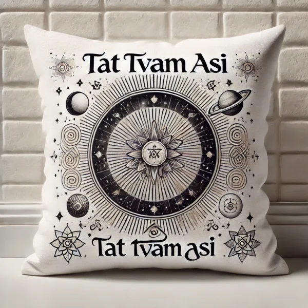 🌌 Tat Tvam Asi Cushion | Cosmic Connection with Sacred Geometry & Sanskrit Wisdom