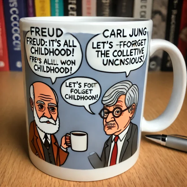 🤯 Freud vs Jung Debate Mug | Psychology Legends Collection