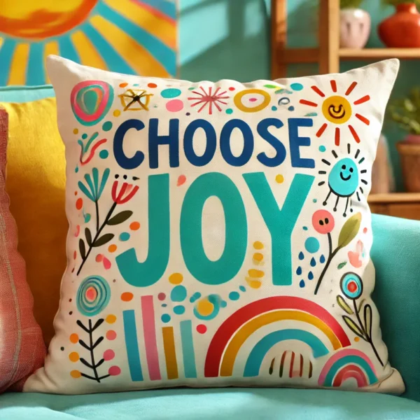 😊 Choose Joy Cushion | Colorful Comfort for Happy Vibes
